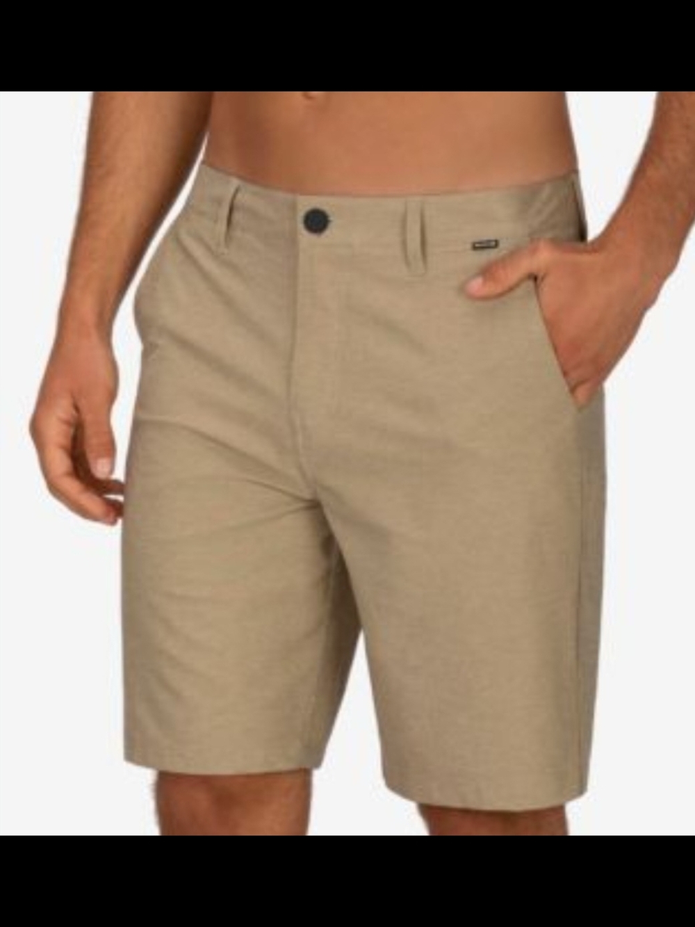 Hurley Phantom Walking Shorys Mens Size 35 Khaki Flat Front Shorts